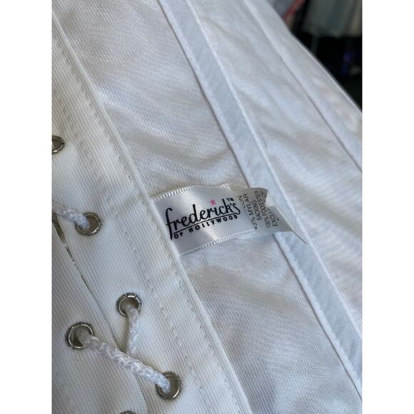 vintage 1990s fredricks of hollywood coset white and silver 90s bustier m/l 38 - Picture 10 of 10